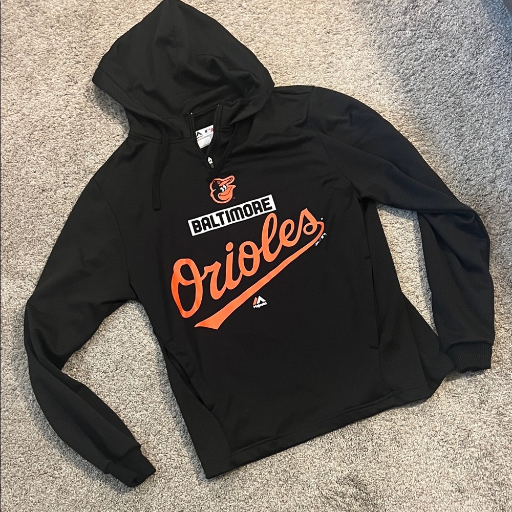 Baltimore Orioles Majestic Black Authentic Hoodie